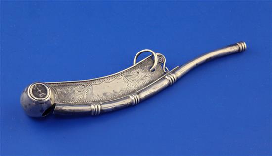 A Victorian silver bosuns call by Hilliard & Thomason, 5.25in.